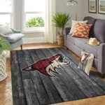 Arizona Coyotes Nhl Team Logo Grey Area Rugs Wooden Style Living Room Carpet Sports Rug Regtangle Carpet Floor Decor Home Decor 0