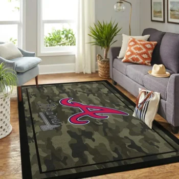 Atlanta Braves Mlb Area Rugs Camo Style Living Room Carpet Team Logo Home Rug Regtangle Carpet Floor Decor Home Decor 0