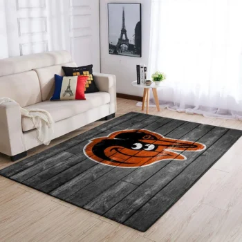Baltimore Orioles Mlb Team Logo Grey Area Rugs Wooden Style Living Room Carpet Sports Rug Regtangle Carpet Floor Decor Home Decor 0