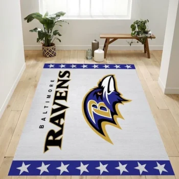 Baltimore Ravens Banner Nfl Team Logo Rug Bedroom Rug Home Decor Floor 0