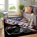 Baltimore Ravens Nfl Area Rugs Team Logo American Flag Style Living Room Carpet Sports Rug Regtangle Carpet Floor Decor Home Decor 0