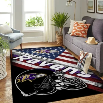 Baltimore Ravens Nfl Area Rugs Team Logo American Flag Style Living Room Carpet Sports Rug Regtangle Carpet Floor Decor Home Decor 0