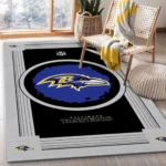 Baltimore Ravens Nfl Logo Style Rug Room Carpet Custom Area Floor Home 0