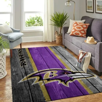 Baltimore Ravens Nfl Team Logo Area Rugs Wooden Style Living Room Carpet Sports Rug Regtangle Carpet Floor Decor Home Decor 0