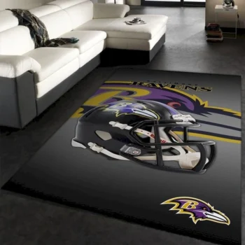 Baltimore Ravens Nfl Team Logo Helmet Rug Room Carpet Custom Area Floo 0