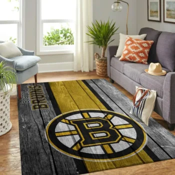 Boston Bruins Nhl Team Logo Area Rugs Wooden Style Living Room Carpet Sports Rug Regtangle Carpet Floor Decor Home Decor 0