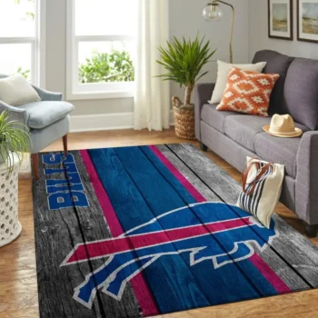 Buffalo Bills Nfl Team Logo Area Rugs Wooden Style Living Room Carpet Sports Rug Regtangle Carpet Floor Decor Home Decor 0