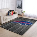 Buffalo Bills Nfl Team Logo Grey Area Rugs Wooden Style Living Room Carpet Sports Rug Regtangle Carpet Floor Decor Home Decor 0