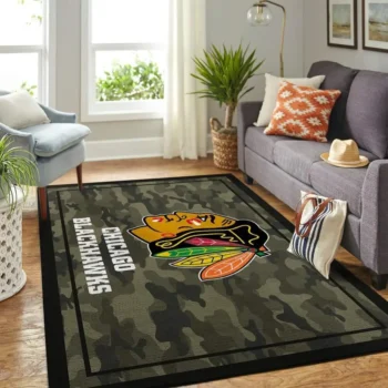 Chicago Blackhawks Nhl Area Rugs Camo Style Living Room Carpet Team Logo Home Rug Regtangle Carpet Floor Decor Home Decor 0