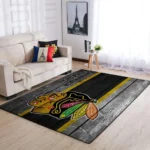 Chicago Blackhawks Nhl Team Logo Area Rugs Wooden Style Living Room Carpet Sports Rug Regtangle Carpet Floor Decor Home Decor 0