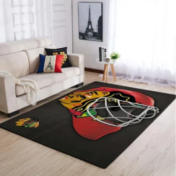 Chicago Blackhawks Nhl Team Logo Mask Style Nice Gift Home Decor Rectangle Area Rug Rug Regtangle Carpet Floor Decor Home Decor 0