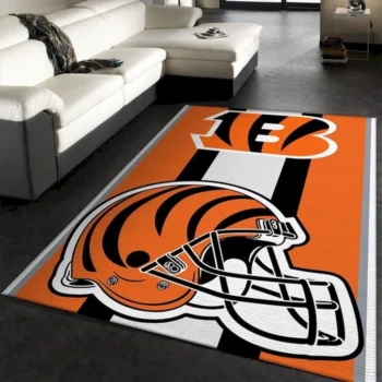 Cincinnati Bengals Nfl Team Logo Helmet Rug Room Carpet Custom Area Fl 0