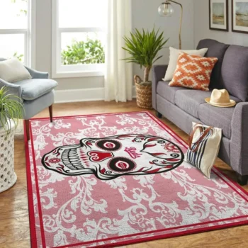Cincinnati Reds Mlb Area Rugs Team Logo Skull Style Living Room Carpet Sports Rug Regtangle Carpet Floor Decor Home Decor 0