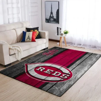 Cincinnati Reds Mlb Team Logo Area Rugs Wooden Style Living Room Carpet Sports Rug Regtangle Carpet Floor Decor Home Decor 0