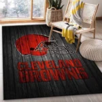 Cleveland Browns Nfl Logo Area Rug For Gift Bedroom Rug Home Us Decor 0