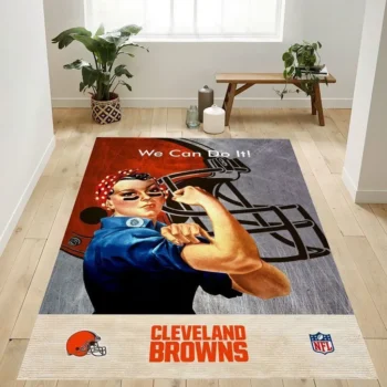 Cleveland Browns Nfl Rosie The Riveter Area Rug Living Room And Bed Room Rug Rug Regtangle Carpet Floor Decor Home Decor 0