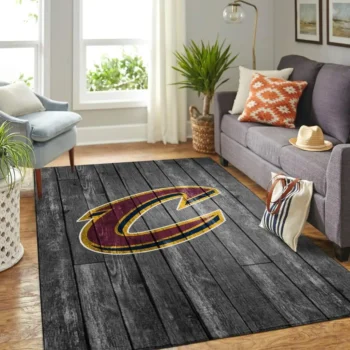 Cleveland Cavaliers Nba Team Logo Grey Area Rugs Wooden Style Living Room Carpet Sports Rug Regtangle Carpet Floor Decor Home Decor 0
