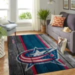 Columbus Blue Jackets Nhl Team Logo Area Rugs Wooden Style Living Room Carpet Sports Rug Regtangle Carpet Floor Decor Home Decor 0