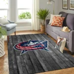 Columbus Blue Jackets Nhl Team Logo Grey Area Rugs Wooden Style Living Room Carpet Sports Rug Regtangle Carpet Floor Decor Home Decor 0