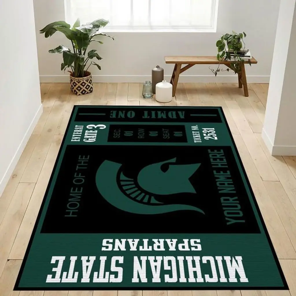 Customizable Michigan State Spartans Ncaa Rug Living Room Rug Home Decor Floor Decor 0 Customizable Michigan State Spartans Ncaa Rug Living Room Rug Home Decor Floor Decor 0