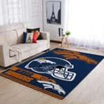 Denver Broncos Nfl Team Logo Helmet Rectangle Area Rug Area Rug Living Room Carpet Rug Regtangle Carpet Floor Decor Home Decor 0