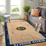 Denver Nuggets Court Area Rug Nba Basketball Team Logo Carpet Living Room Rugs Rug Regtangle Carpet Floor Decor Home Decor 0