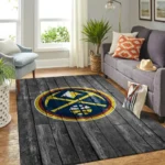 Denver Nuggets Nba Team Logo Grey Area Rugs Wooden Style Living Room Carpet Sports Rug Regtangle Carpet Floor Decor Home Decor 0