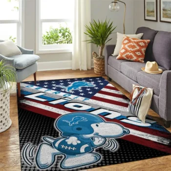 Detroit Lions Nfl Area Rugs American Flag Snoopy Living Room Carpet Team Logo Sports Rug Regtangle Carpet Floor Decor Home Decor 0