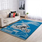 Detroit Lions Nfl Team Logo Helmet Rectangle Area Rug Area Rug Living Room Carpet Rug Regtangle Carpet Floor Decor Home Decor 0