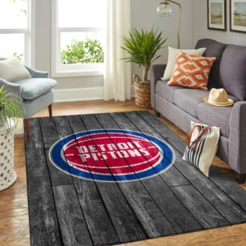 Detroit Pistons Nba Team Logo Grey Area Rugs Wooden Style Living Room Carpet Sports Rug Regtangle Carpet Floor Decor Home Decor 0