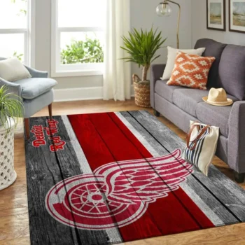 Detroit Red Wings Team Logo Area Rugs Wooden Style Living Room Carpet Sports Rug Regtangle Carpet Floor Decor Home Decor 0