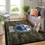 Edmonton Oilers Nhl Area Rugs Camo Style Living Room Carpet Team Logo Home Rug Regtangle Carpet Floor Decor Home Decor 0