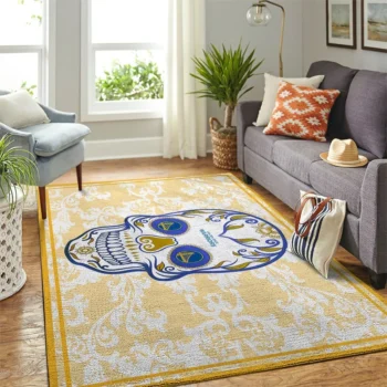 Golden State Warriors Nba Area Rugs Skull Flower Style Living Room Carpet Sports Rug Regtangle Carpet Floor Decor Home Decor 0