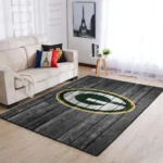 Green Bay Packers Nfl Team Logo Grey Area Rugs Wooden Style Living Room Carpet Sports Rug Regtangle Carpet Floor Decor Home Decor 0