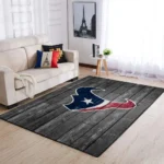 Houston Texans Nfl Team Logo Grey Area Rugs Wooden Style Living Room Carpet Sports Rug Regtangle Carpet Floor Decor Home Decor 0