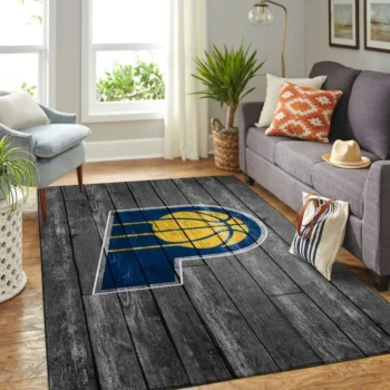 Indiana Pacers Nba Area Rugs Basketball Living Room Carpet Team Logo Gray Wooden Home Rug Regtangle Carpet Floor Decor Home Decor 0