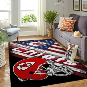 Kansas City Chiefs Nfl Area Rugs Team Logo American Flag Style Living Room Carpet Sports Rug Regtangle Carpet Floor Decor Home Decor 0