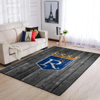 Kansas City Royals Mlb Team Logo Grey Area Rugs Wooden Style Living Room Carpet Sports Rug Regtangle Carpet Floor Decor Home Decor 0