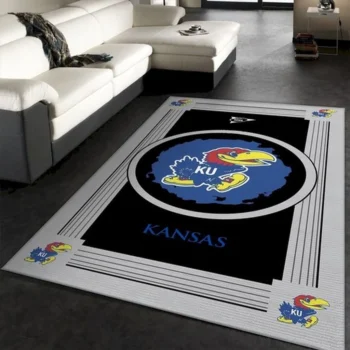 Kansas Jayhawks Ncaa Team Logo Nice Gift Home Decor Rectangle Area Rug 0