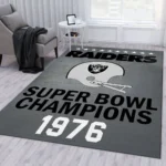 Las Vegas Raiders 1976 Nfl Area Rug Living Room And Bed Room Rug Rug Regtangle Carpet Floor Decor Home Decor 0