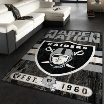 Las Vegas Raiders Nfl 33 Area Rug Living Room And Bed Room Rug Rug Regtangle Carpet Floor Decor Home Decor 0