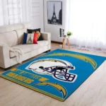 Los Angeles Chargers Nfl Team Logo Helmet Rectangle Area Rug Area Rug Living Room Carpet Rug Regtangle Carpet Floor Decor Home Decor 0