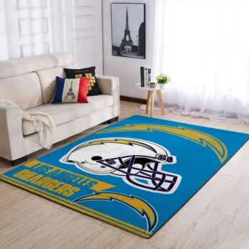 Los Angeles Chargers Nfl Team Logo Helmet Rectangle Area Rug Area Rug Living Room Carpet Rug Regtangle Carpet Floor Decor Home Decor 0