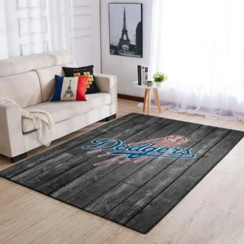 Los Angeles Dodgers Mlb Team Logo Grey Area Rugs Wooden Style Living Room Carpet Sports Rug Regtangle Carpet Floor Decor Home Decor 0