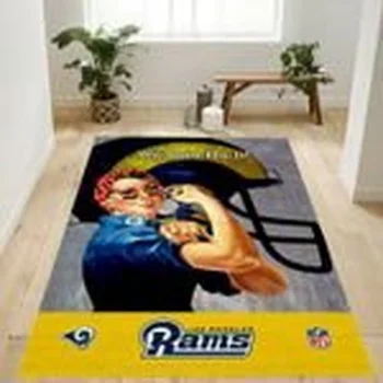 Los Angeles Rams Yellow Nfl Logo Area Rug For Gift Bedroom Rug Home De 0