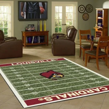 Louisville Cardinals Home Field Area Rug Football Team Logo Carpet Living Room Rugs Rug Regtangle Carpet Floor Decor Home Decor 0
