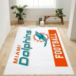 Miami Dolphins Football Nfl Team Logo Rug Bedroom Rug Home Decor Floor 0