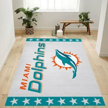Miami Dolphins Nfl 1 Area Rug Living Room And Bed Room Rug Rug Regtangle Carpet Floor Decor Home Decor 0