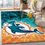 Miami Dolphins Nfl 3 Area Rug Living Room And Bed Room Rug Rug Regtangle Carpet Floor Decor Home Decor 0