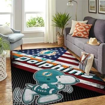 Miami Dolphins Nfl Area Rugs American Flag Snoopy Living Room Carpet Team Logo Sports Rug Regtangle Carpet Floor Decor Home Decor 0